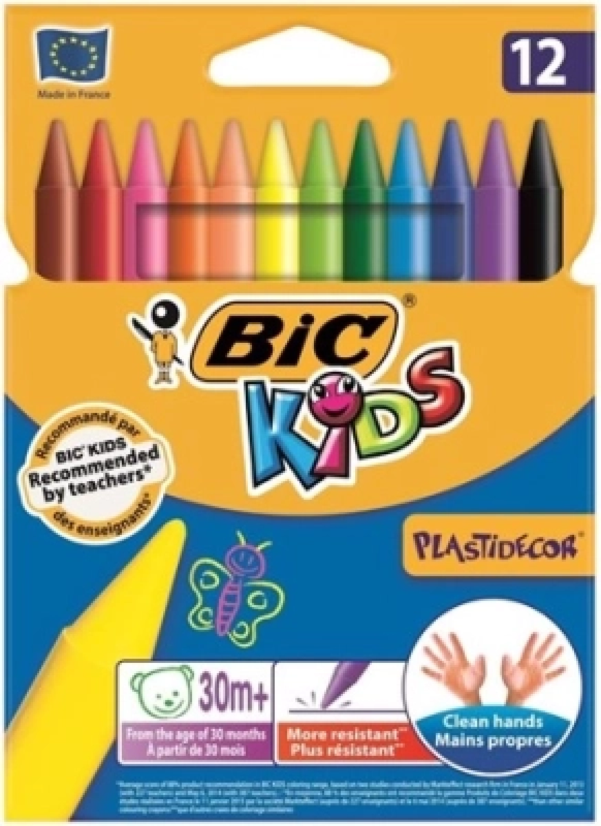  BİC KİDS PLASTİDECOR SİLİNEBİLİR PASTEL BOYA 12 LY