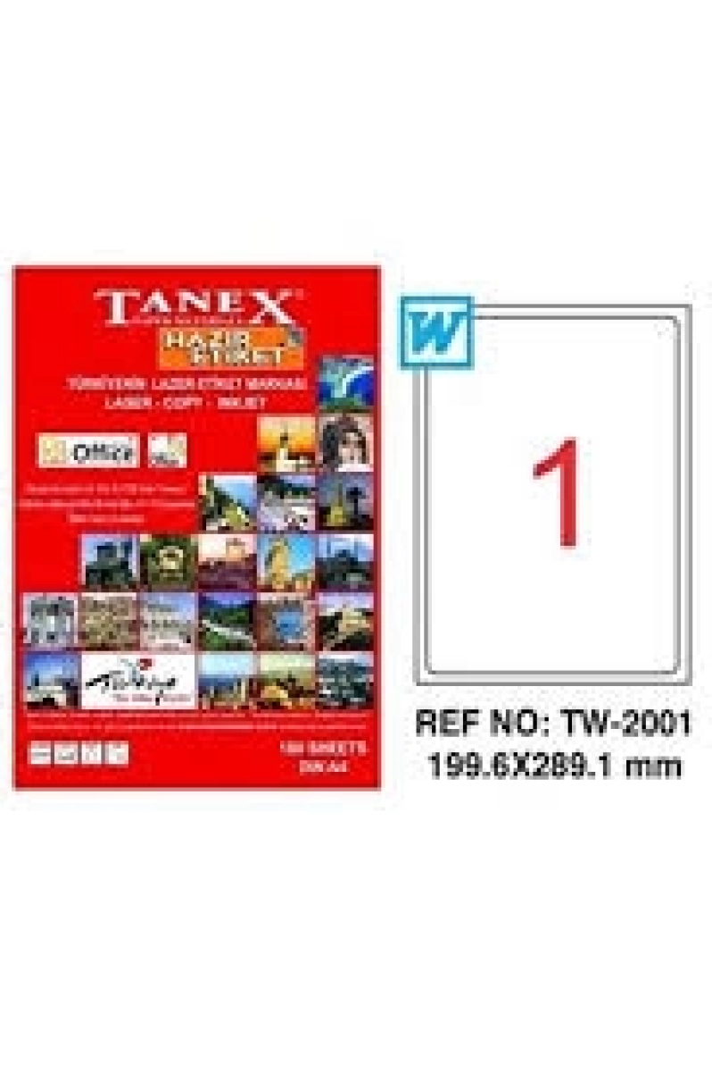  ETİKET LAZER A4 TW-2001 199,6X289,1 TANEX