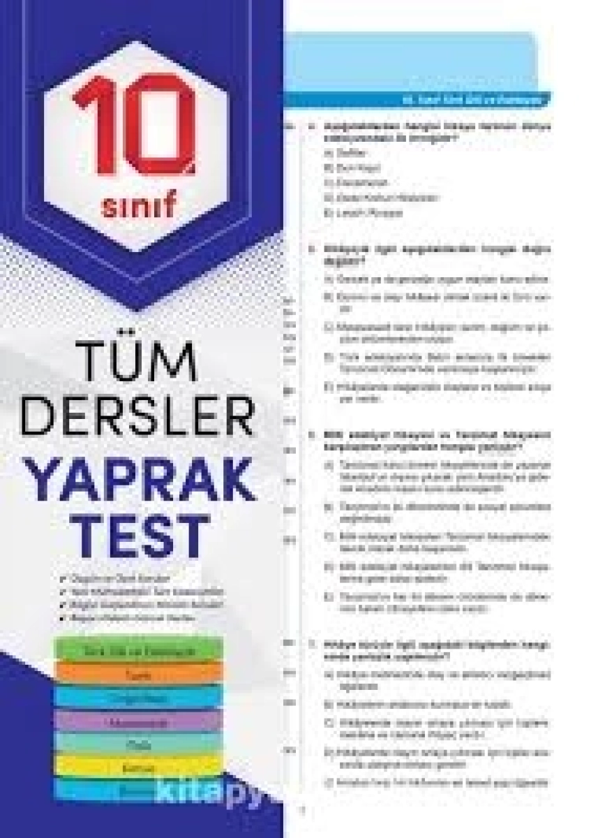  YAPRAK TEST ELEMENT 10.SINIF TÜM DERSLER