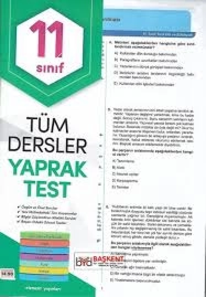  YAPRAK TEST ELEMENT 11.SINIF TÜM DERSLER